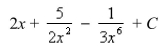 <strong>Select the correct Answer: for each question. Find the indefinite integral. </strong> A) B) C) D)