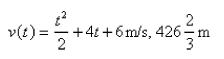 <strong>Select the correct Answer for each question. The acceleration function and the initial velocity are given for a particle moving along a line.Find the velocity at time t and the distance traveled during the given time interval. </strong> A) B) C) D) E)