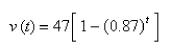 <strong>Select the correct Answer for each question. A skydiver leaps from a helicopter hovering high above the ground.Her velocity sec later and before deploying her parachute is given by where is measured in meters per second.What is her terminal velocity? Hint: Evaluate </strong> A)54 m/sec B)7 m/sec C)47 m/sec D)87 m/sec