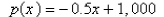 <strong>A manufacturer has been selling 1,200 television sets a week at $400 each.A market survey indicates that for each $30 rebate offered to the buyer, the number of sets sold will increase by 60 per week.Find the demand function.</strong> A) B) C) D) E)