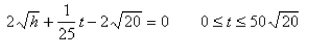<strong>Select the correct Answer: for each question. Water flows from a tank of constant cross-sectional area 50 through an orifice of constant cross-sectional area located at the bottom of the tank.Initially, the height of the water in the tank was 20 ft, and t sec later it was given by the equation How fast was the height of the water decreasing when its height was 2 ft? </strong> A) B) C) D)