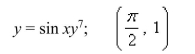 Use implicit differentiation to find an equation of the tangent line to the curve at the indicated point.Select the correct Answer
