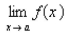 Consider the following function. Determine the values of a for which exists.