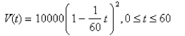 If a cylindrical tank holds gallons of water, which can be drained from the bottom of the tank in an hour, then Torricelli's Law gives the volume of water remaining in the tank after minutes as Find the rate at which the water is flowing out of the tank (the instantaneous rate of change of with respect to as a function of