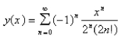 <strong>The solution of the initial-value problem is called a Bessel function of order 0.Solve the initial - value problem to find a power series expansion for the Bessel function.</strong> A) B) C) D) E)