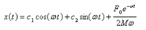 <strong>Suppose a spring has mass M and spring constant k and let Suppose that the damping constant is so small that the damping force is negligible.If an external force is applied (the applied frequency equals the natural frequency), use the method of undetermined coefficients to find the equation that describes the motion of the mass.</strong> A) B) C) D) E)