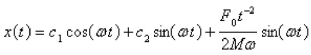 <strong>Suppose a spring has mass M and spring constant k and let Suppose that the damping constant is so small that the damping force is negligible.If an external force is applied (the applied frequency equals the natural frequency), use the method of undetermined coefficients to find the equation that describes the motion of the mass.</strong> A) B) C) D) E)