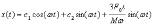 <strong>Suppose a spring has mass M and spring constant k and let Suppose that the damping constant is so small that the damping force is negligible.If an external force is applied (the applied frequency equals the natural frequency), use the method of undetermined coefficients to find the equation that describes the motion of the mass.</strong> A) B) C) D) E)