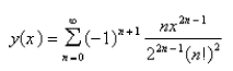 <strong>The solution of the initial-value problem is called a Bessel function of order 0.Solve the initial - value problem to find a power series expansion for the Bessel function.</strong> A) B) C) D) E)