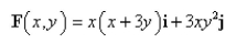 Use Green's Theorem to find the work done by the force in moving a particle from the origin along the x-axis to (1, 0) then along the line segment to and then back to the origin along the y-axis.
