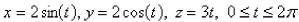 <strong>Select the correct Answer for each question. Find the exact mass of a thin wire in the shape of the helix if the density is 5.</strong> A) B) C) D) E)