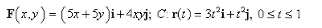 <strong>Select the correct Answer for each question. Find the work done by the force field F on a particle that moves along the curve C. </strong> A)17 B)19 C)34 D)