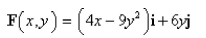 Use Green's Theorem to find the work done by the force in moving a particle in the positive direction once around the triangle with vertices and