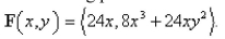 A particle starts at the point moves along the x-axis to (3, 0) and then along the semicircle to the starting point.Use Green's Theorem to find the work done on this particle by the force field Select the correct Answer