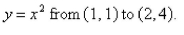 Find the work done by the force field   on a particle that moves along the parabola   Select the correct Answer