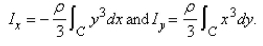A plane lamina with constant density occupies a region in the xy-plane bounded by a simple closed path C.Its moments of inertia about the axes are Find the moments of inertia about the axes, if C is a rectangle with vertices (0, 0), (4, 0), (4, 5) and Select the correct Answer