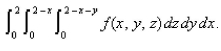 Sketch the solid whose volume is given by the iterated integral