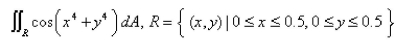 <strong>Select the correct Answer for each question. Use the Midpoint Rule with four squares of equal size to estimate the double integral. </strong> A) B) C) D) E)