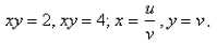 <strong>Select the correct Answer for each question. Use the given transformation to evaluate the integral. where R is the region in the first quadrant bounded by the lines and the hyperbolas </strong> A)9.447 B)3.296 C)8.841 D)4.447 E)5.088