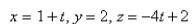 <strong>Select the correct Answer: for each question. The ellipsoid intersects the plane in an ellipse.Find parametric equations for the tangent line to this ellipse at the point (1, 2, 2).</strong> A) B) C) D) E)