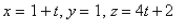 <strong>Select the correct Answer: for each question. The ellipsoid intersects the plane in an ellipse.Find parametric equations for the tangent line to this ellipse at the point (1, 2, 2).</strong> A) B) C) D) E)