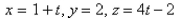 <strong>Select the correct Answer: for each question. The ellipsoid intersects the plane in an ellipse.Find parametric equations for the tangent line to this ellipse at the point (1, 2, 2).</strong> A) B) C) D) E)
