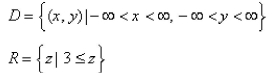 <strong>Select the correct Answer: for each question. Find the domain and range of the function </strong> A) B) C) D)