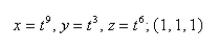 Find parametric equations for the tangent line to the curve with the given parametric equations at the specified point.