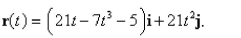 A particle moves with position function Find the tangential component of the acceleration vector.