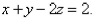 Find an equation of the plane that passes through the line of intersection of the planes and is perpendicular to the plane