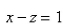 Find an equation of the plane that passes through the line of intersection of the planes and is perpendicular to the plane