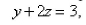Find an equation of the plane that passes through the line of intersection of the planes and is perpendicular to the plane