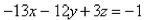 <strong>Select the correct Answer for each question. Find an equation of the set of all points equidistant from the points and </strong> A) B) C) D) E)