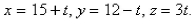Find parametric equations for the line through the point that is parallel to the plane and perpendicular to the line Select the correct Answer