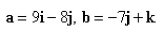 Calculate the angle between a and b (correct to the nearest degree).   Select the correct Answer