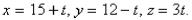 Find parametric equations for the line through the point   that is parallel to the plane   and perpendicular to the line   Select the correct Answer