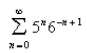 Determine whether the geometric series converges or diverges.If it converges, find its sum.