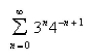 Determine whether the geometric series converges or diverges.If it converges, find its sum. Select the correct Answer