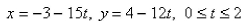 <strong>Select the correct Answer: for each question. Find parametric equations to represent the line segment from </strong> A) B) C) D) E)