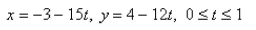 <strong>Select the correct Answer: for each question Find parametric equations to represent the line segment from </strong> A) B) C) D) E)