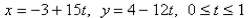 <strong>Select the correct Answer: for each question Find parametric equations to represent the line segment from </strong> A) B) C) D) E)