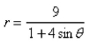 <strong>Select the correct Answer: for each question Write a polar equation in r and of an ellipse with the focus at the origin, with the eccentricity and vertex at </strong> A) B) C) D) E)