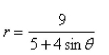 <strong>Select the correct Answer: for each question Write a polar equation in r and of an ellipse with the focus at the origin, with the eccentricity and vertex at </strong> A) B) C) D) E)