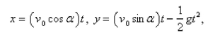 If a projectile is fired with an initial velocity of meters per second at an angle bove the horizontal and air resistance is assumed to be negligible, then its position after seconds is given by the parametric equations where g is the acceleration of gravity If a gun is fired with and when will the bullet hit the ground?