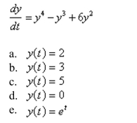 Which of the following functions are the constant solutions of the equation