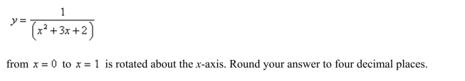 Find the volume of the resulting solid if the region under the curve