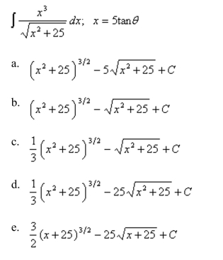Evaluate the integral using the indicated trigonometric substitution.