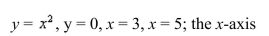 Find the volume of the solid generated by revolving the region bounded by the graphs of the equations about the indicated axis.