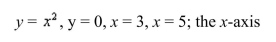 Find the volume of the solid generated by revolving the region bounded by the graphs of the equations about the indicated axis.