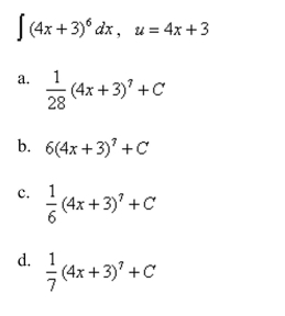 Find the integral using the indicated substitution.